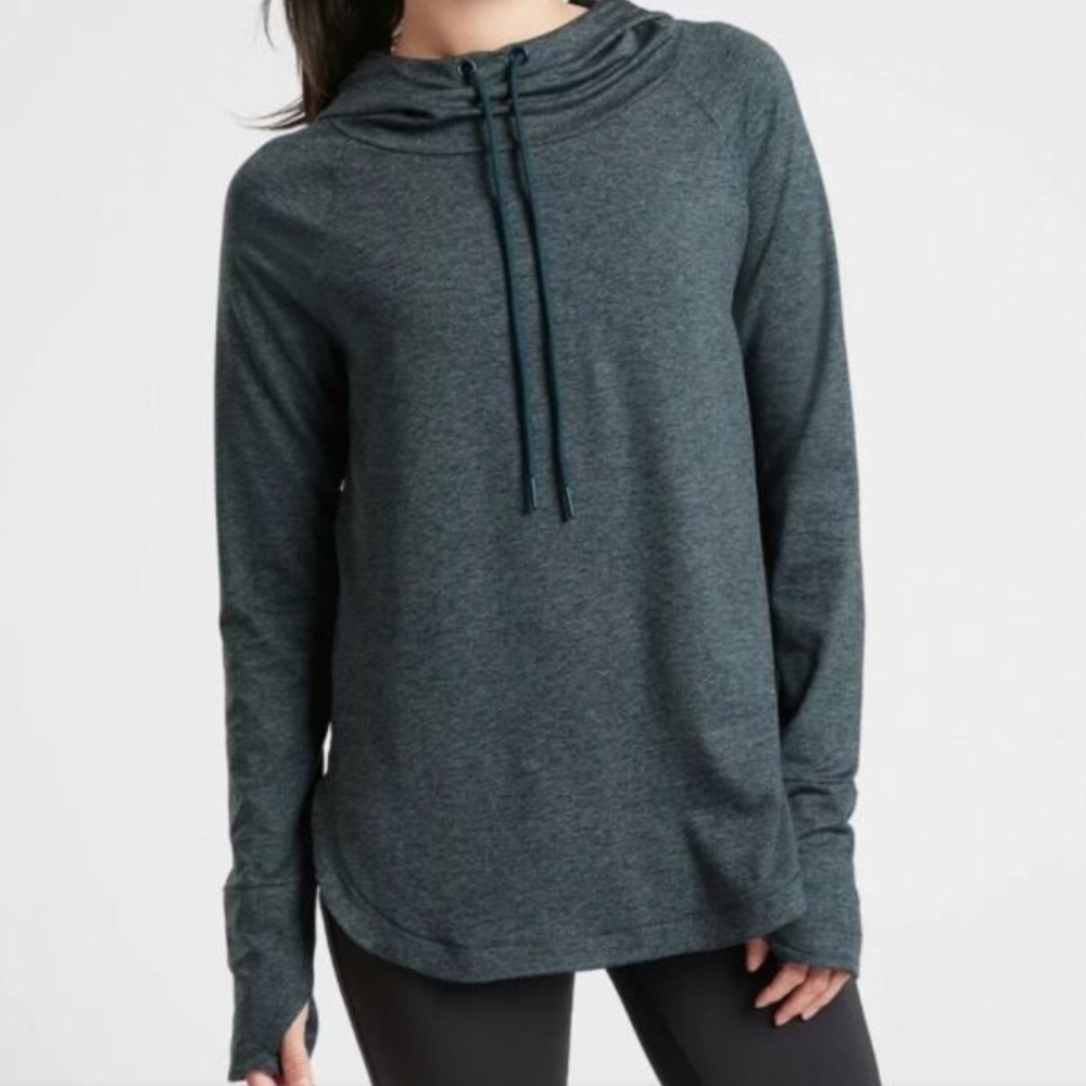 Athleta Uptempo Hoodie Sweatshirt, Bali Green Oceanic Teal